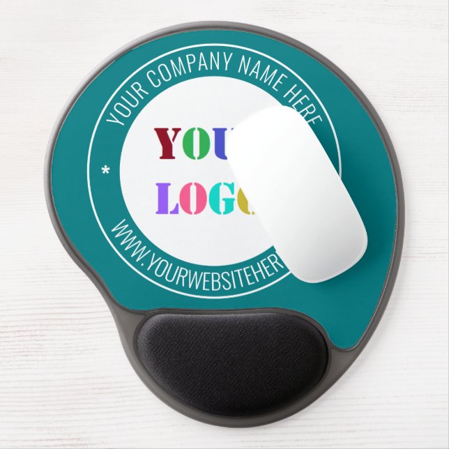 Custom Company Logo Text Gel Mouse Pad Your Colors (Left Side)