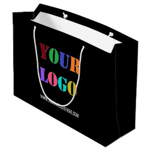 Custom Company Logo Text Gift Bag - Choose Colors