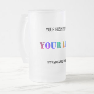 Custom Company Logo Text Glass Beer Mug Template