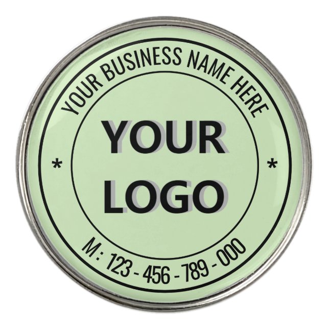 Custom Company Logo Text Golf Ball Marker Template (Front)