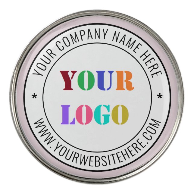 Custom Company Logo Text Golf Ball Marker Template (Front)