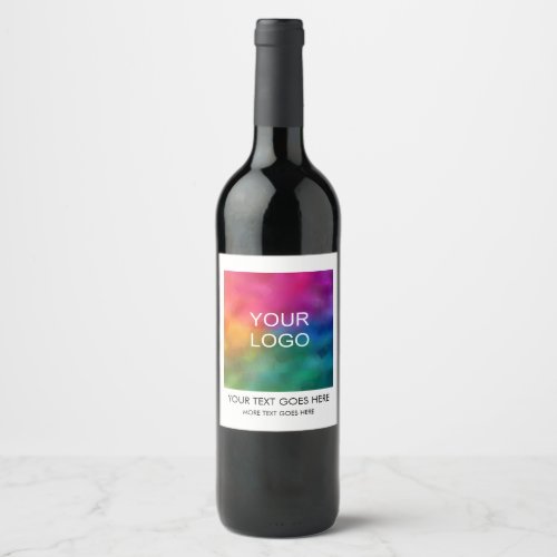 Custom Company Logo Text Here Template Modern Wine Label