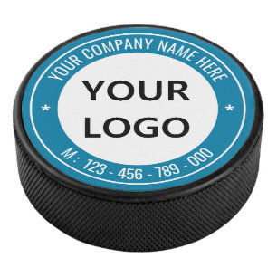 Custom Company Logo Text Hockey Puck Choose Colors