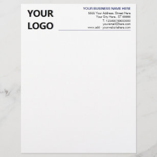 Custom Company Logo Text Info Business Letterhead