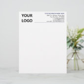 Custom Company Logo Text Info Business Letterhead (Standing Front)