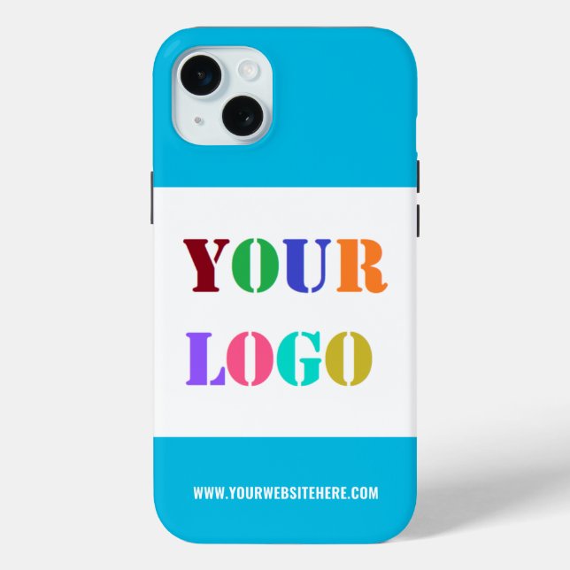 Custom Company Logo Text iPhone Case Choose Colors (Back)