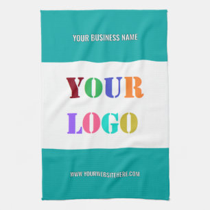 Custom Company Logo Text Kitchen Towel Your Colors