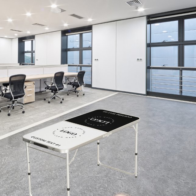 Custom Company Logo & Text Minimal Folding Table (Creator Uploaded)