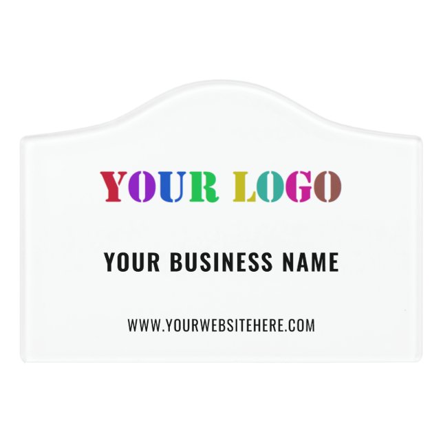 Custom Company Logo Text Name Business Door Sign (Small Crest Front)