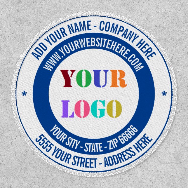 Custom Company Logo Text Name Patch Example (Front)