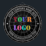 Custom Company Logo Text Office Dart Board Gift<br><div class="desc">Custom Colors and Font - Your Company Logo or Photo and Name Website or Custom Text Promotional Business or Modern Personal Dartboard / Gift - Add Your Logo - Image - Photo or QR Code / Name - Company / Website or other Information / text - Resize and move or...</div>