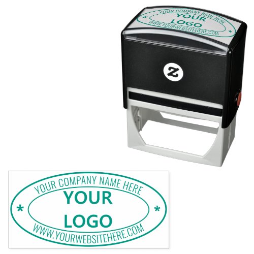 Custom Company Logo Text Oval Self_inking Stamp