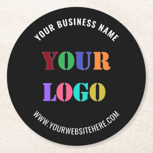Custom Company Logo Text Paper Coasters Your Color