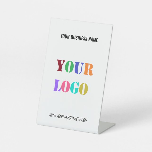 Custom Company Logo Text Pedestal Sign Template (Front)