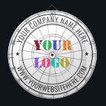 Custom Company Logo Text Personalized Dart Board<br><div class="desc">Custom Colors and Font - Personalized Dart Board with Your Company Logo Name Website or Custom Text Promotional Business Dartboards Gift - Add Your Logo - Image or QR Code - Photo / Name - Company / Website - Information / More - Resize and move or remove and add elements...</div>