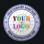 Custom Company Logo Text Personalized Dart Board<br><div class="desc">Custom Colors and Font - Dartboards with Simple Personalized Custom Logo Business Name Text Company Promotional Professional Customizable Stamp Dart Board Gift - Add Your Logo - Image / Name - Company / Website or Phone or Email / more - Resize and move or remove and add elements / text...</div>