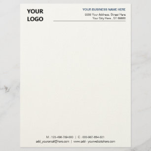 Custom Company Logo Text Personalized Letterhead