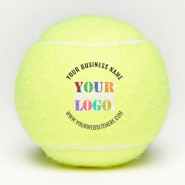 Custom Company Logo Text Personalized Tennis Balls (Front)