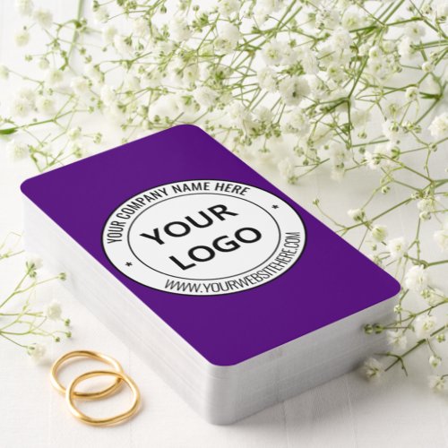 Custom Company Logo Text Playing Cards Your Colors