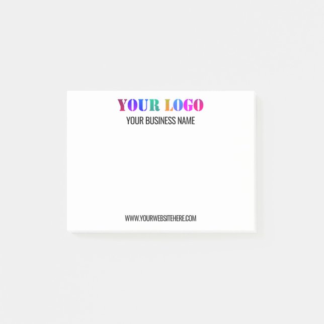Custom Company Logo Text Post-it® Notes Template (Front)