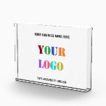 Custom Company Logo Text Promotional Acrylic Award<br><div class="desc">Custom Colors and Fonts - Personalized Acrylic Awards with Your Company Logo Name Website or Custom Text Promotional Business Office Desk Accessories Gift - Add Your Logo - Image - Photo or QR Code / Name - Company / Website or E-mail or Phone - Contact Information / Address / More...</div>