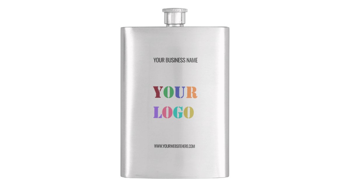 Flask Example Text Image Custom Company Logo Text Promotional Flask Example | Zazzle