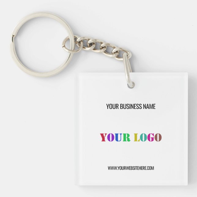 Custom Company Logo Text Promotional Keychain Gift (Front)