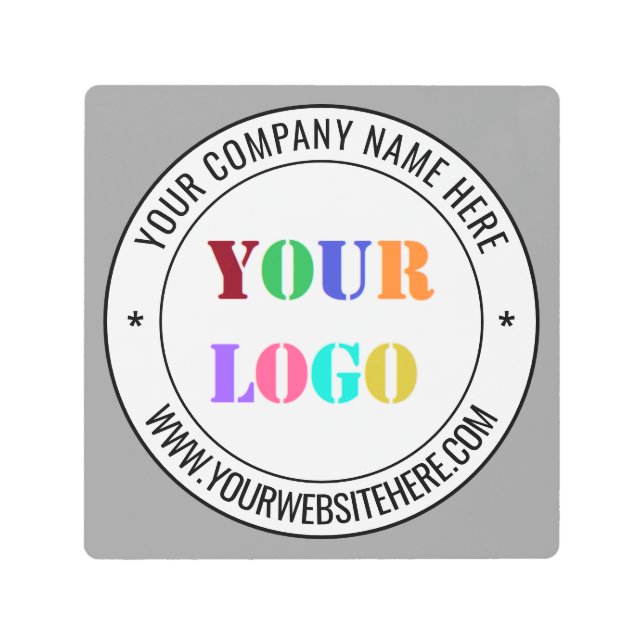 Custom Company Logo Text Promotional Metal Print (Front)