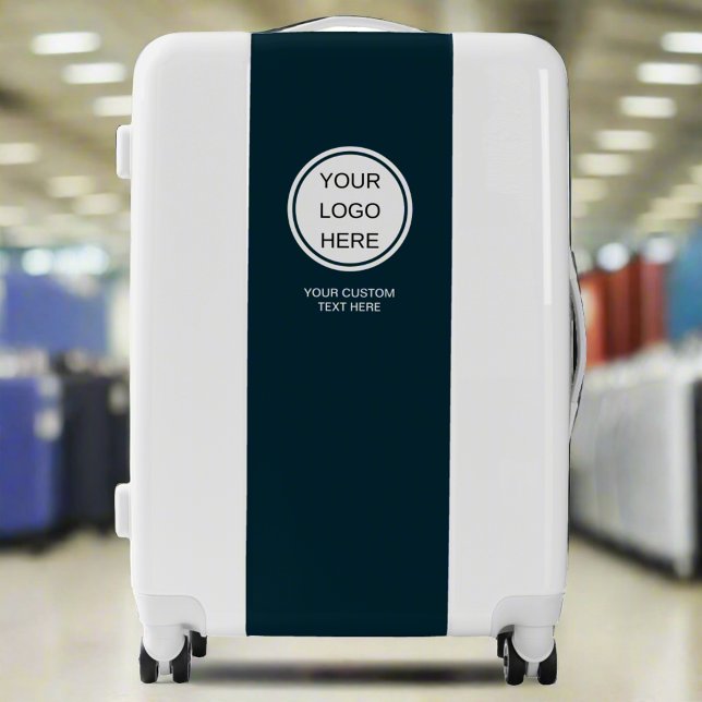 Custom Company Logo text Promotional Navy Blue  Luggage (Creator Uploaded)
