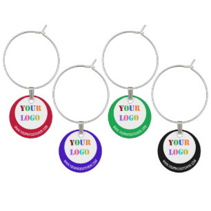 Custom Company Logo Text Promotional Wine Charm