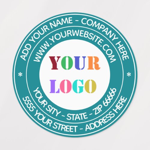 Custom Company Logo Text Round Labels Your Colors