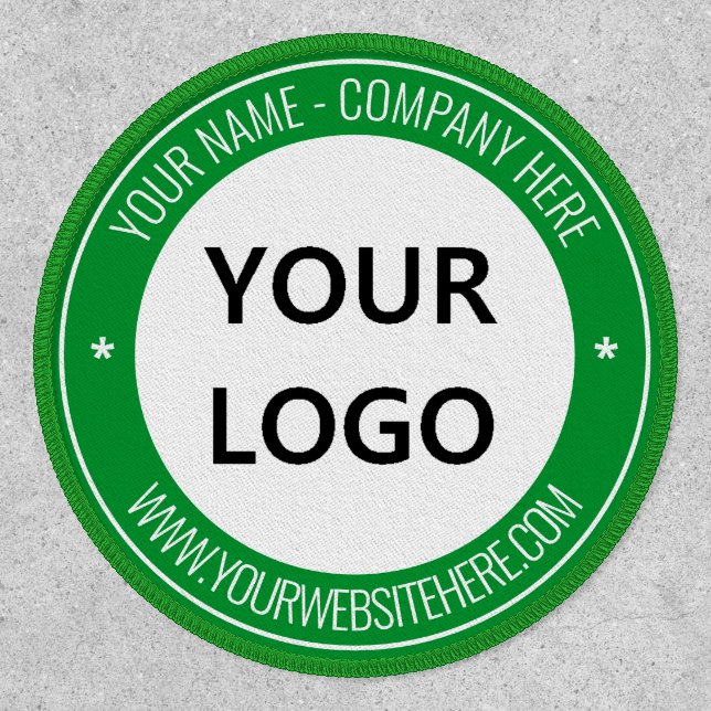 Custom Company Logo Text Round Patch Example (Front)