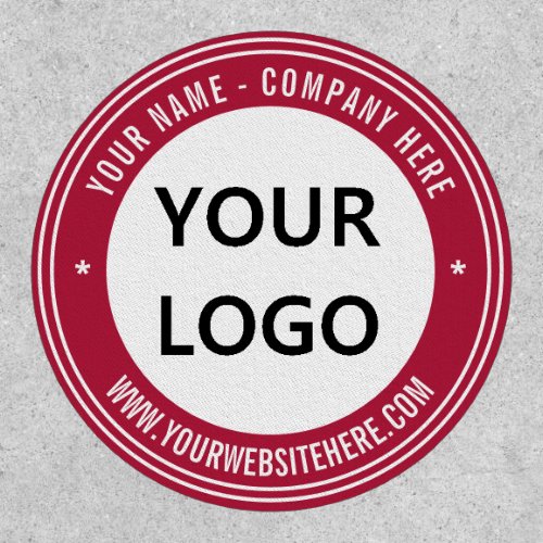 Custom Company Logo Text Round Patch Your Colors