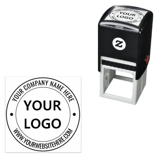 Custom Company Logo Text Round Self_inking Stamp