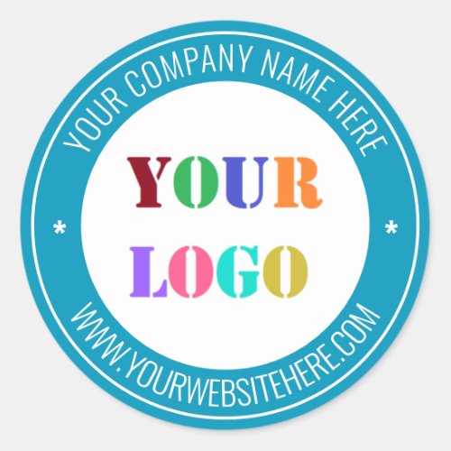 Custom Company Logo Text Round Sticker Your Colors