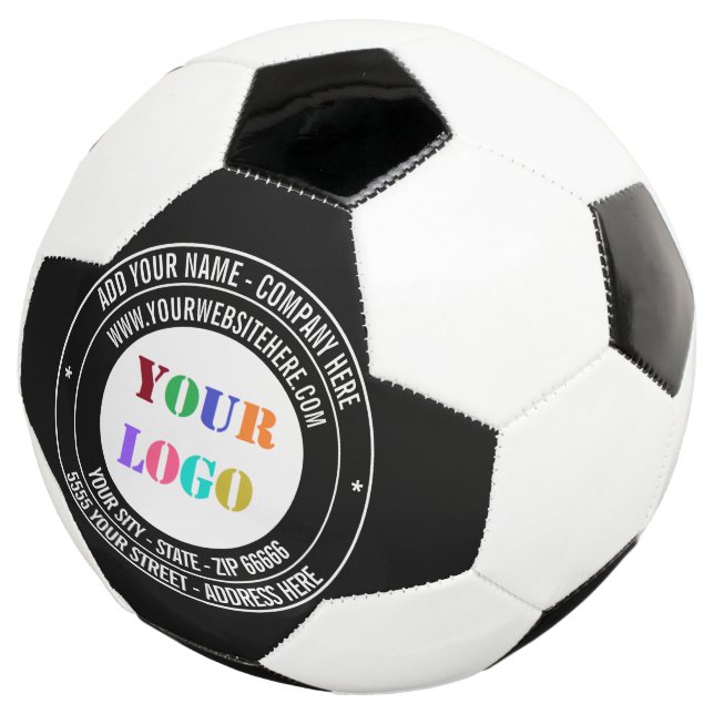 Custom Company Logo Text Soccer Ball - Your Colors (Three Quarter)