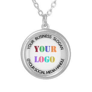 Custom Company Logo Text Social Media Necklace