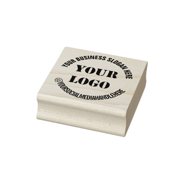 Custom Company Logo Text Social Media Rubber Stamp (Stamp)