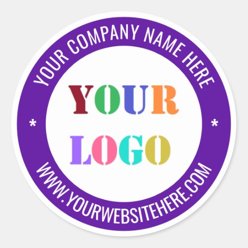 Custom Company Logo Text Stamp Sticker Your Colors