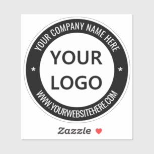 Custom Company Logo Text Stamp Sticker Your Colors