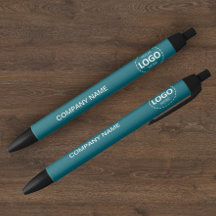 Custom Company Logo & Text Teal Pen