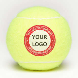 Custom Company Logo Text Tennis Balls Example