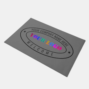 Custom Company Logo Text Welcome Business Doormat