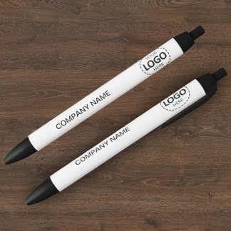 Custom Company Logo & Text White  Pen