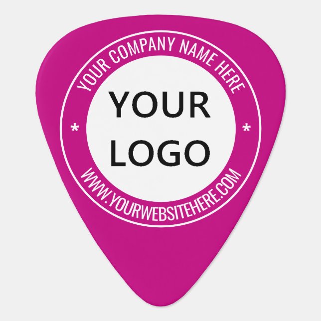 Custom Company Logo Text Your Business Guitar Pick (Front)