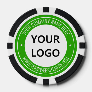 Custom Company Logo Text Your Business Poker Chips at Zazzle
