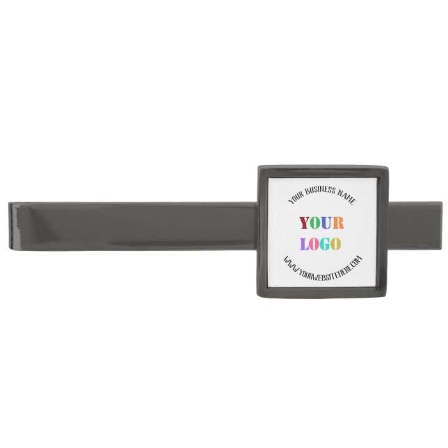 Custom Company Logo Text Your Business Tie Bar (Front)