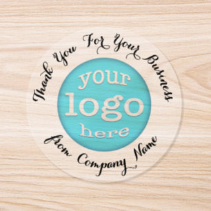 Custom Company Logo Thank You Clear Sticker Rolls