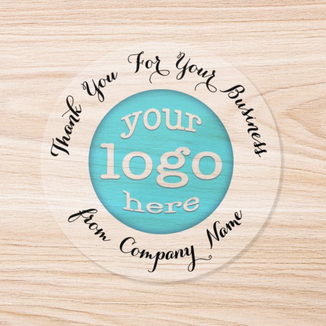Custom Company Logo Thank You Clear Sticker Rolls (Single)