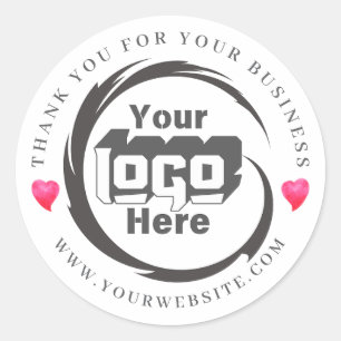 Custom Company Logo Thank You For Your Business  Classic Round Sticker